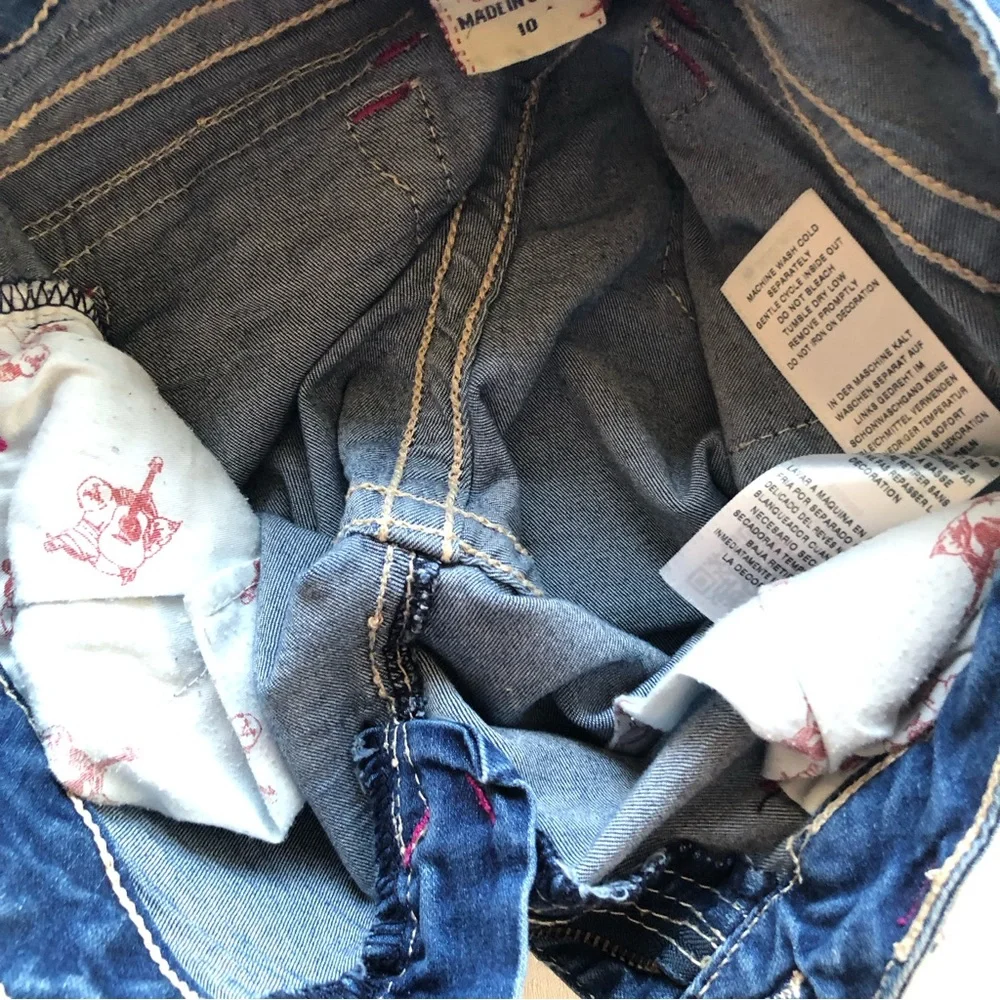 True Religion Girls Size 10 Blue Jeans Denim Pants Classic-Fit Straight-Leg